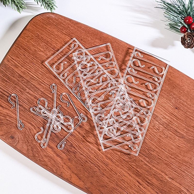 Christmas Ball Decoration Hook Christmas Tree Green Transparent Plastic Accessories S-shaped Small Hook Tool Hanging Ornament