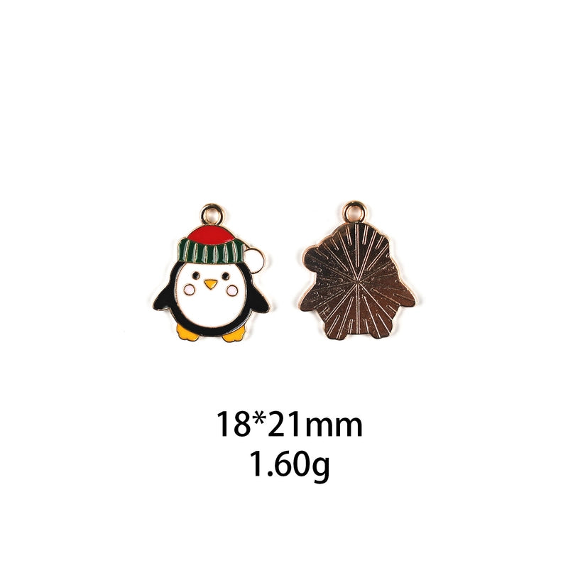 10 PCS/Package Zinc Alloy Christmas Hat Christmas Socks Pendant Jewelry Accessories