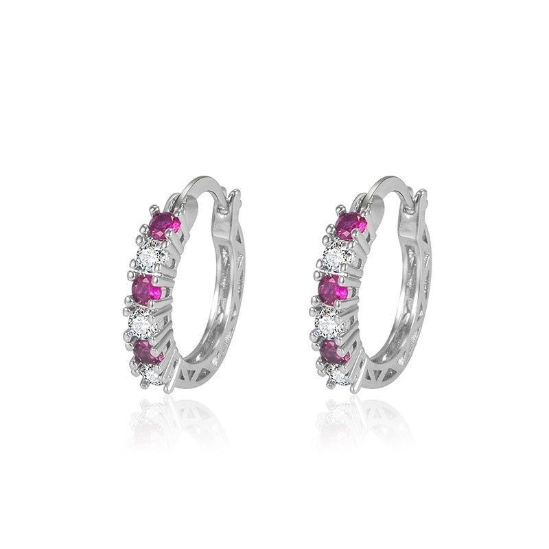 Fashion Aquamarine Earrings Female Diamond Zircon Fashion Copper Earrings