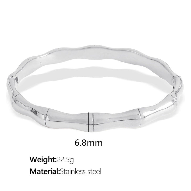 Casual French Style IG Style Solid Color 304 Stainless Steel 18K Gold Plated Bangle In Bulk
