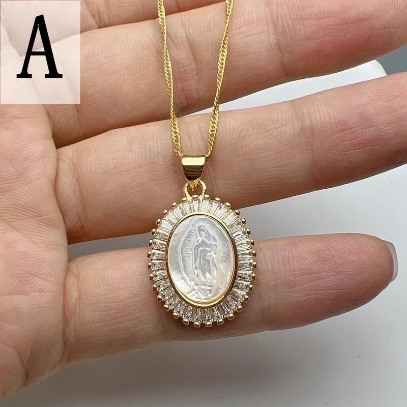 Minimalist Commute Round Copper Zircon Pendant Necklace In Bulk