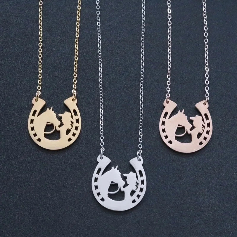 Cartoon Style Human Animal 304 Stainless Steel Titanium Steel Gold Plated Plating Necklace