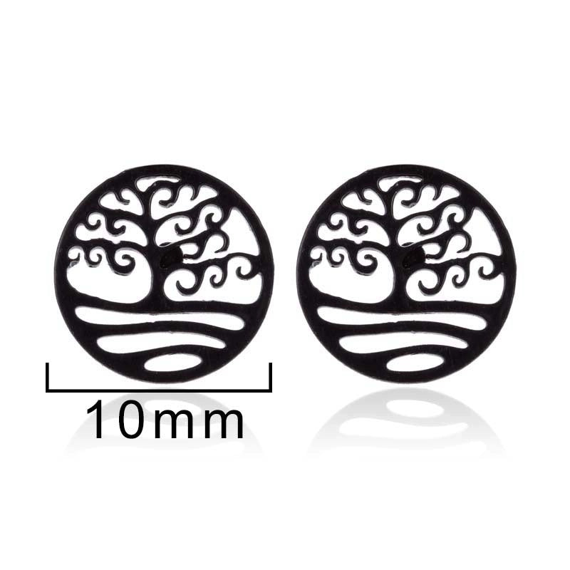 1 Pair Fashion Star Moon Tree Plating Hollow Out 304 Stainless Steel 18K Gold Plated Ear Studs