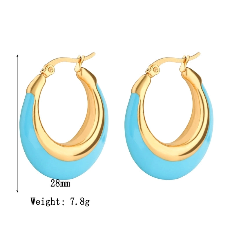 1 Pair Elegant Vintage Style Luxurious Geometric Epoxy 304 Stainless Steel Gold Plated Earrings