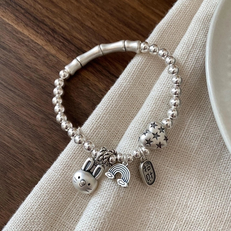 Minimalist Heart Shape Gold Plated Beaded Bracelets 1 Piece