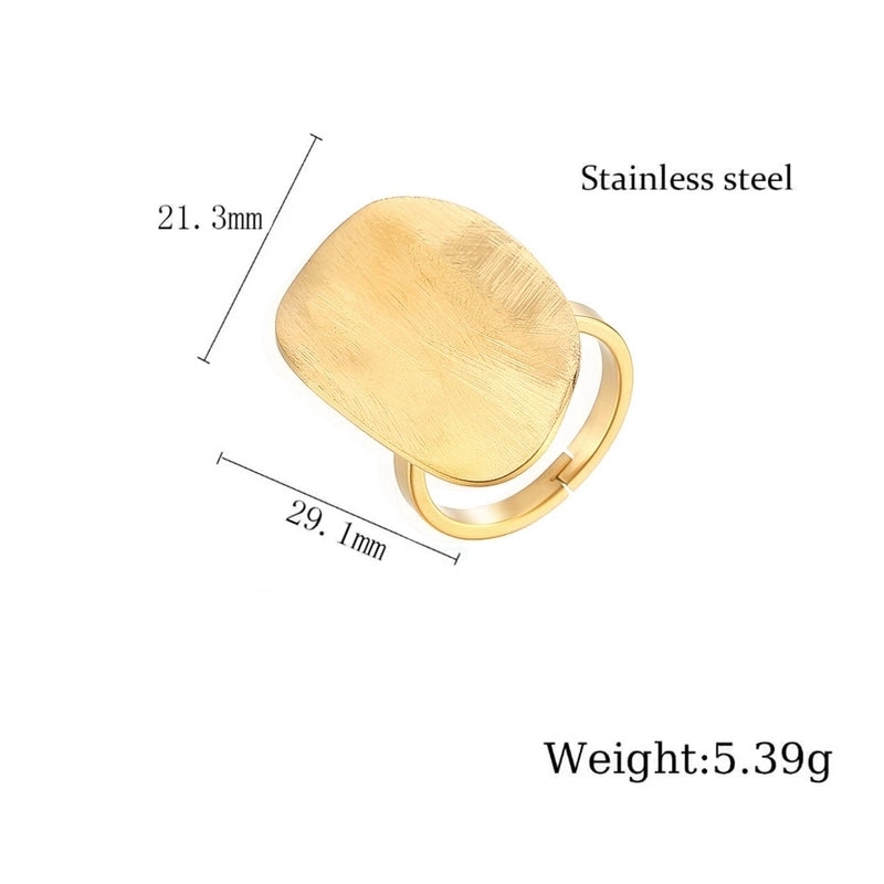 304 Stainless Steel 18K Gold Plated Retro Plating Geometric Rings