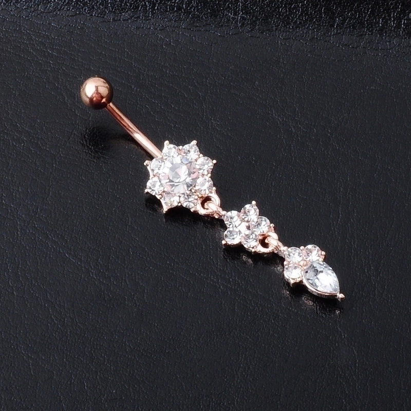 Belly Rings Exaggerated Flower Alloy Diamond