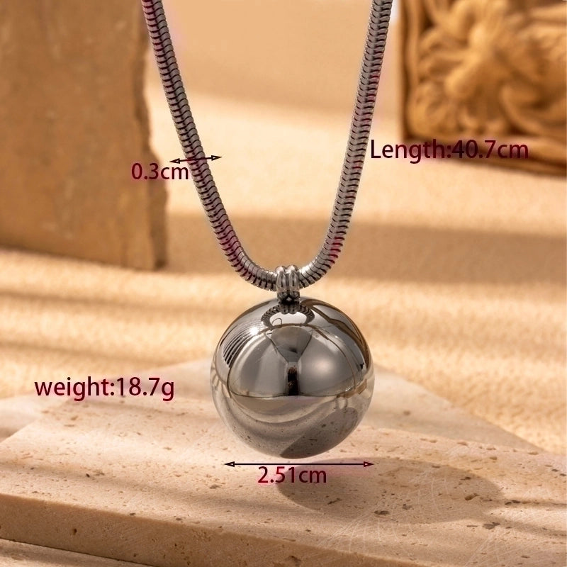 Minimalist Round 304 Stainless Steel Plating Pendant Necklace