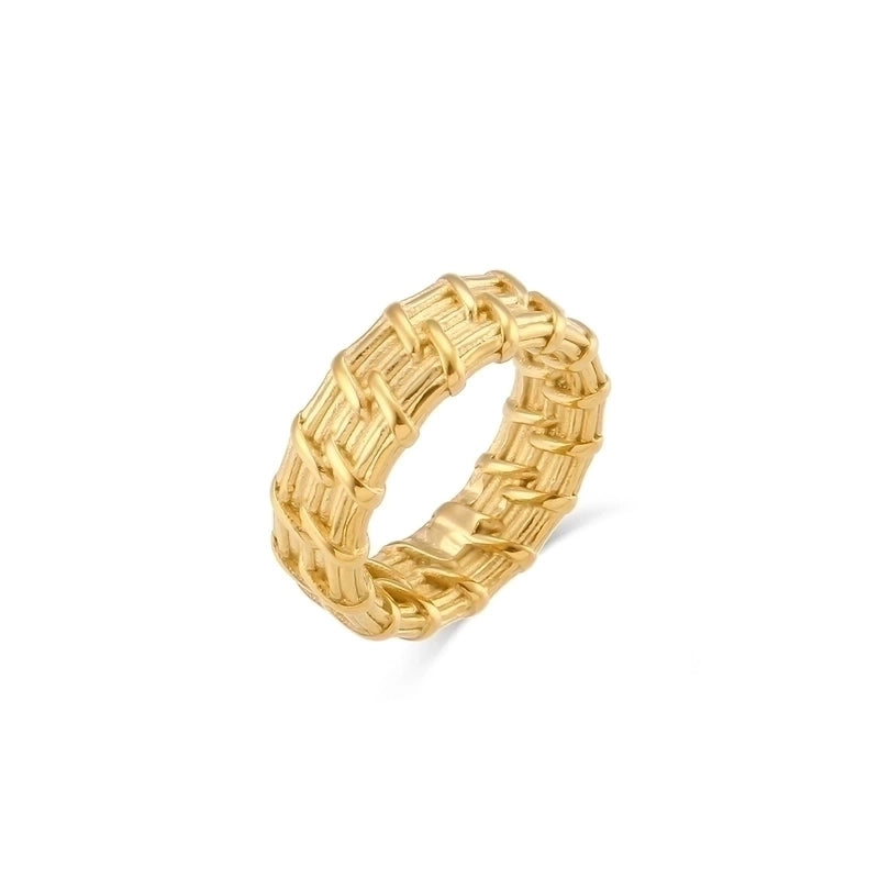 Minimalist Solid Color 304 Stainless Steel 18K Gold Plated Plating Rings
