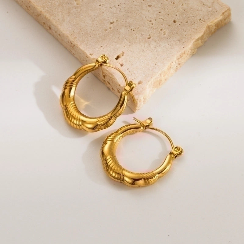 1 Pair Ig Style Minimalist Geometric Solid Color Plating Stainless Steel 18k Gold Plated Earrings
