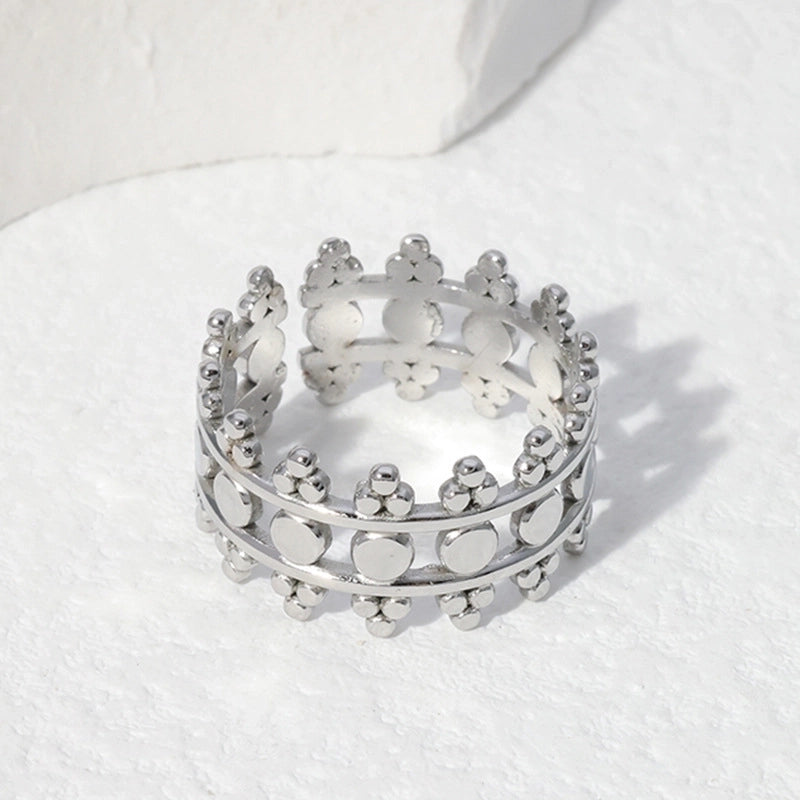 304 Stainless Steel 18K Gold Plated Minimalist Geometric Solid Color Open Rings