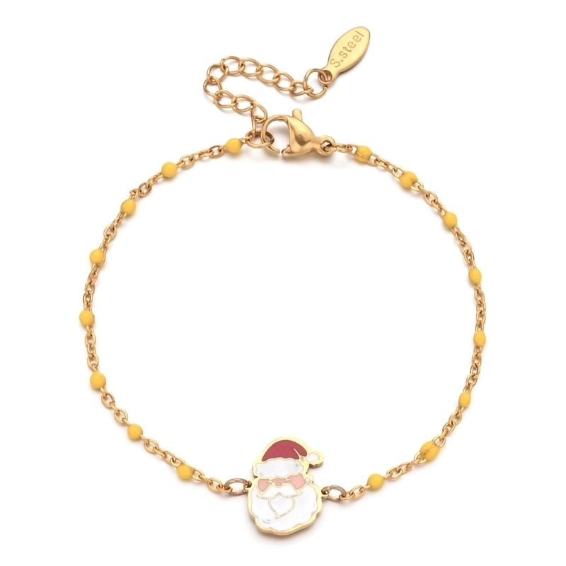 2 Pieces Cartoon Style Cute Gingerbread Stainless Steel Bracelets In Bulk Christmas