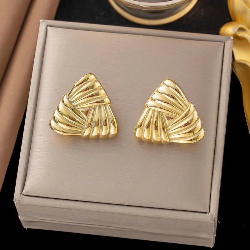 1 Pair Minimalist Star Heart Shape Plating Titanium Steel Drop Earrings Ear Studs