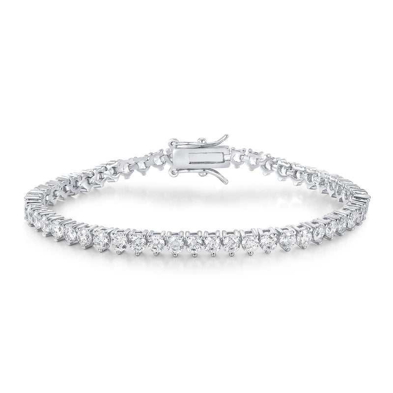 Casual Classic Style Round Brass 18k Gold Plated Platinum Plated Rhodium Plated Zircon Tennis Bracelet In Bulk