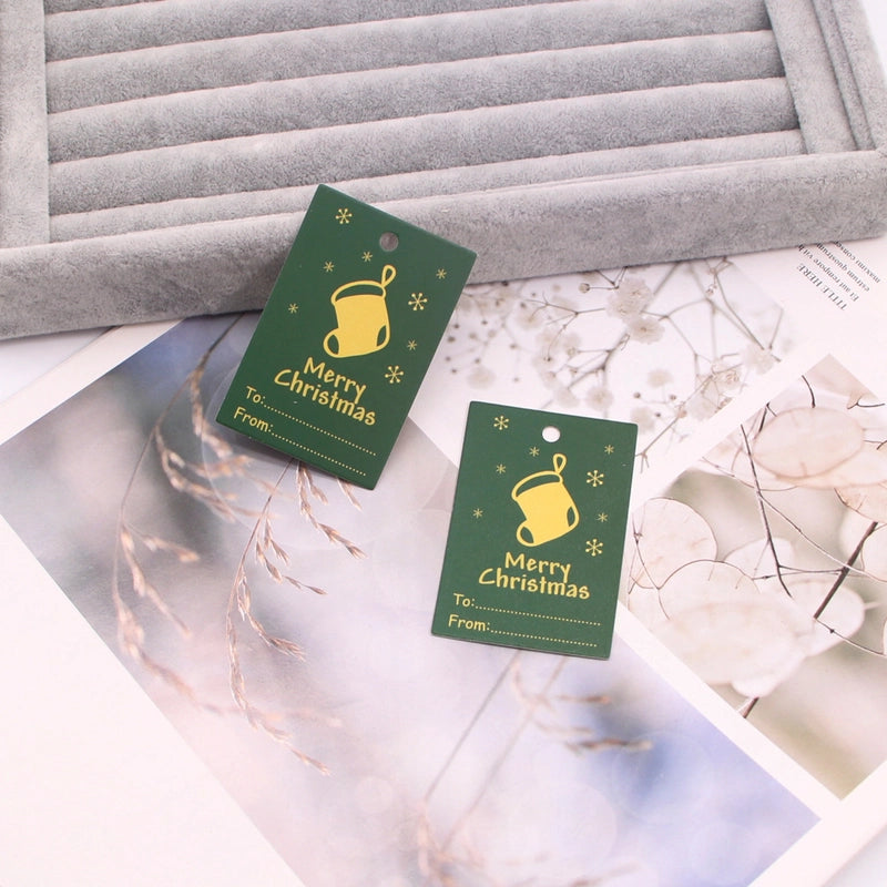 100 PCS/Package Minimalist Classic Style Christmas Color Block Jewelry Packaging Cards