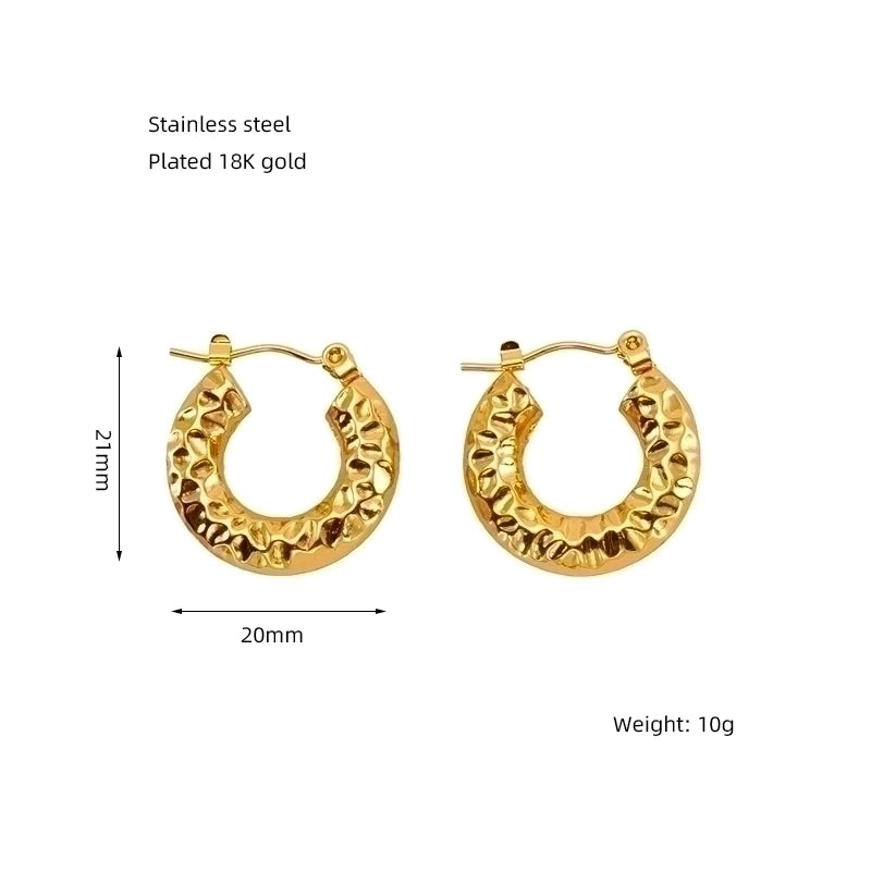 1 Pair Minimalist Water Droplets Polishing Gold Plated Stainless Steel Titanium Steel 18K Gold Plated Earrings