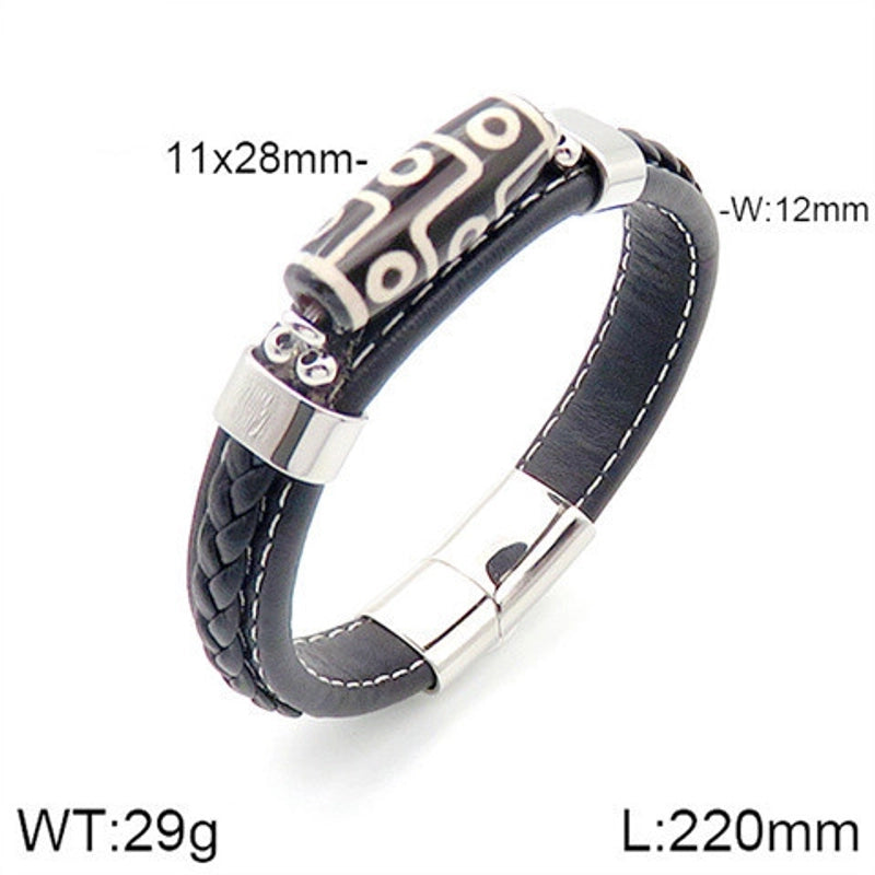 Hip-Hop Rock Punk Scorpion Skull 304 Stainless Steel Pu Leather Halloween Unisex Bangle Men Cord & Leather Bracelets