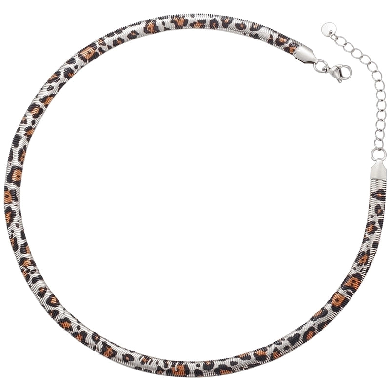 Vintage Style Snake Pattern Leopard 304 Stainless Steel 18K Gold Plated Plating Choker
