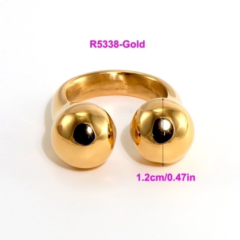 316L Stainless Steel 18K Gold Plated Modern Style Classic Style Shiny Metallic Water Droplets Solid Color Open Rings Rings