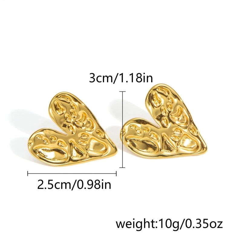1 Pair Classic Style Geometric Oval Heart Shape Plating 304 Stainless Steel Ear Studs