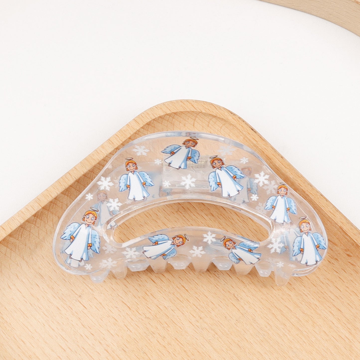 2 Pieces Christmas Transparent Claw Clip Gingerbread Man Christmas Tree Pattern Hair Clip Atmosphere Shark Clip Hair Accessory