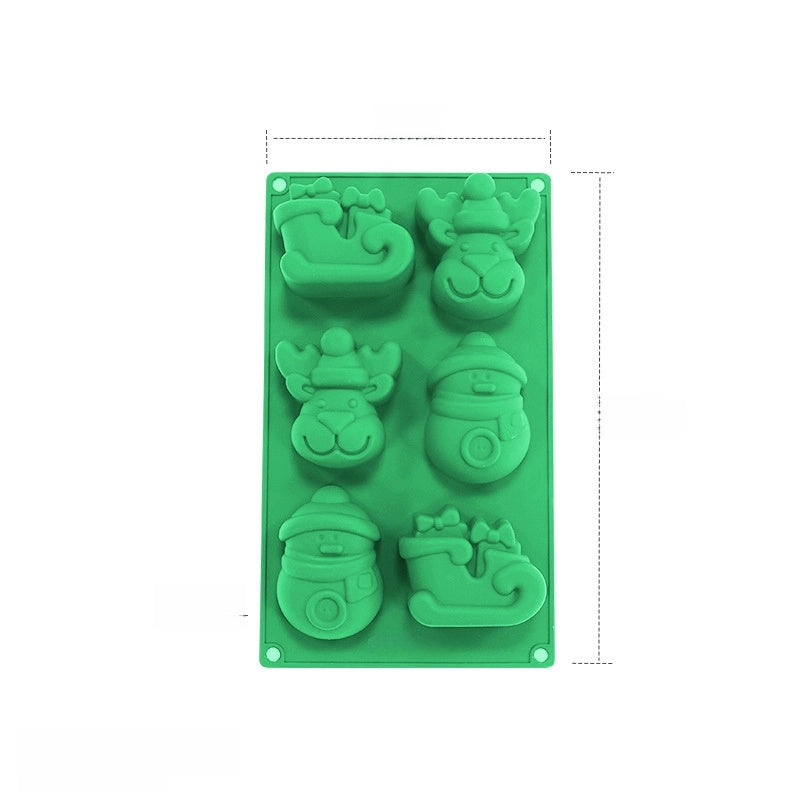 In Stock 6 Even Christmas Silicone Cake Mold DIY Household Kitchen Food Grade Baking Tools Manufacturers
