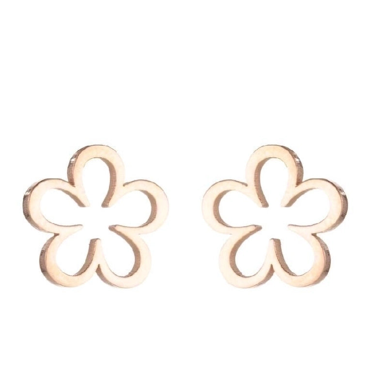 1 Pair Fashion Flower Plating 304 Stainless Steel 18K Gold Plated Ear Studs