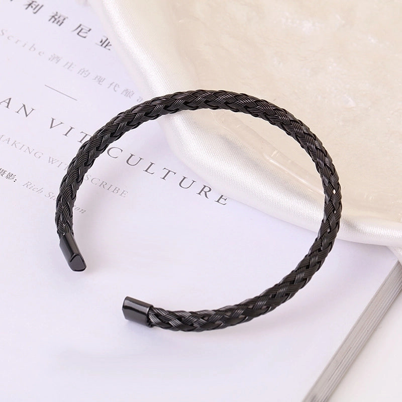 Minimalist Solid Color Stainless Steel Plating Gold Plated Bangle