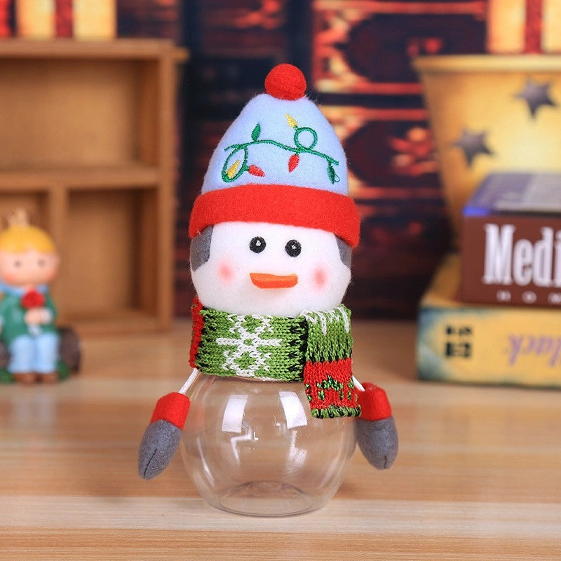 Christmas Candy Box Plastic Transparent Gift Box For The Elderly Snowman Elk Christmas Supplies Decoration Small Gifts For Children
