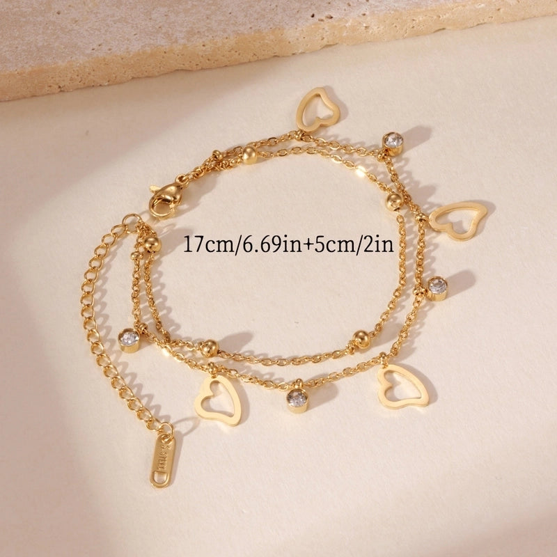 Minimalist Classic Style Four Leaf Clover Star Moon 304 Stainless Steel Cable Chain Bracelets In Bulk