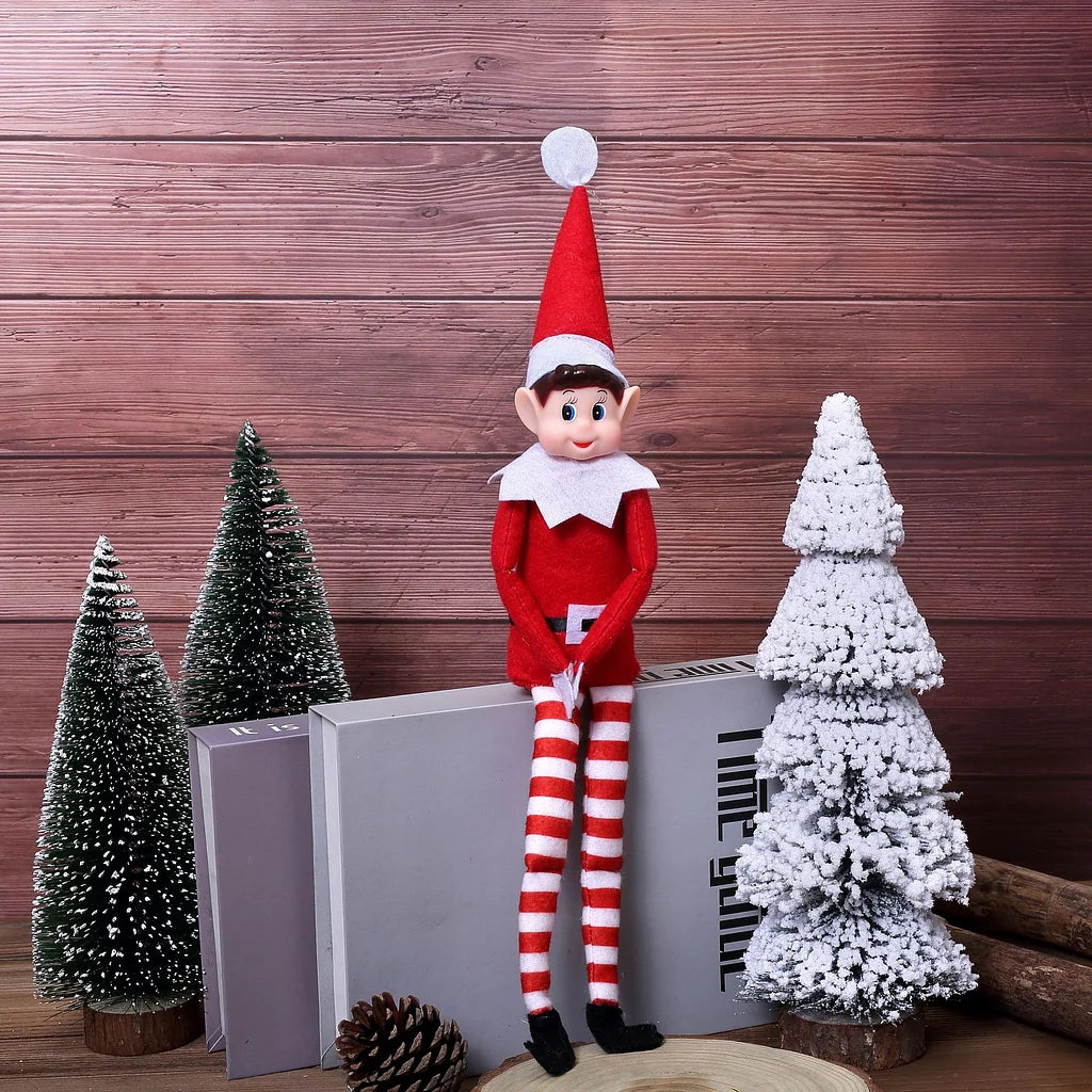 Christmas Long Nose Long Legs Elf Doll Figurine Sitting Posture Bookshelf Ornament Plush Toy Wholesale