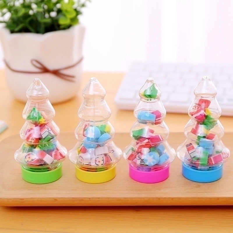 Cute Christmas Tree Shape Bottle Eraser Gift Student Stationery
