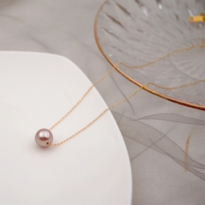 Minimalist Round Pearl Titanium Steel Necklace
