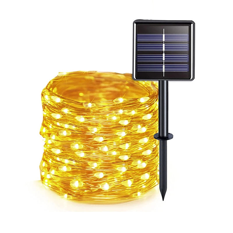 Explosions Solar Copper Wire Lamp String Lamp 8 Mode Waterproof Outdoor Courtyard Christmas Holiday Decorative Lights