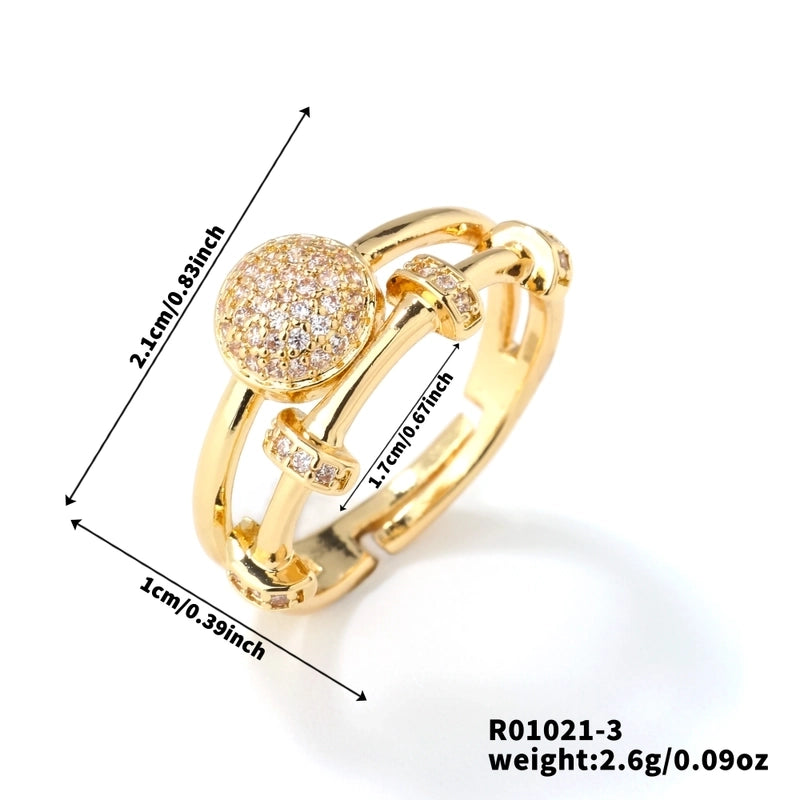 Copper K Gold Plated Plating Inlay Snake Butterfly Zircon Open Rings