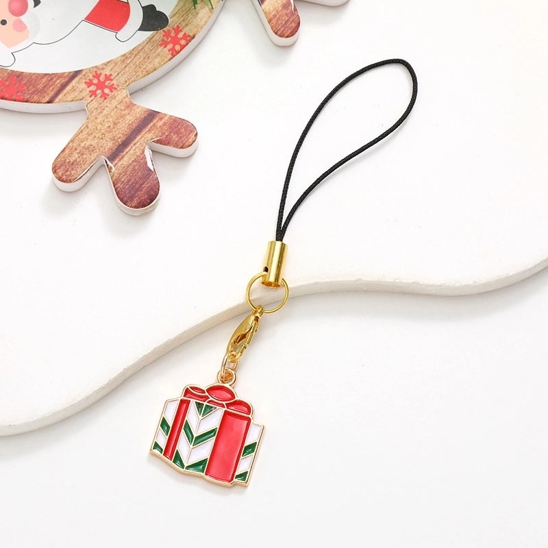 Cute Christmas Tree Snowman Snowflake Alloy Plating Christmas Bag Pendant Mobile Phone Chain