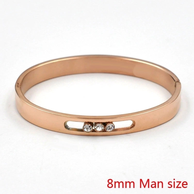 IG Style Geometric Solid Color Stainless Steel Zircon Bangle In Bulk