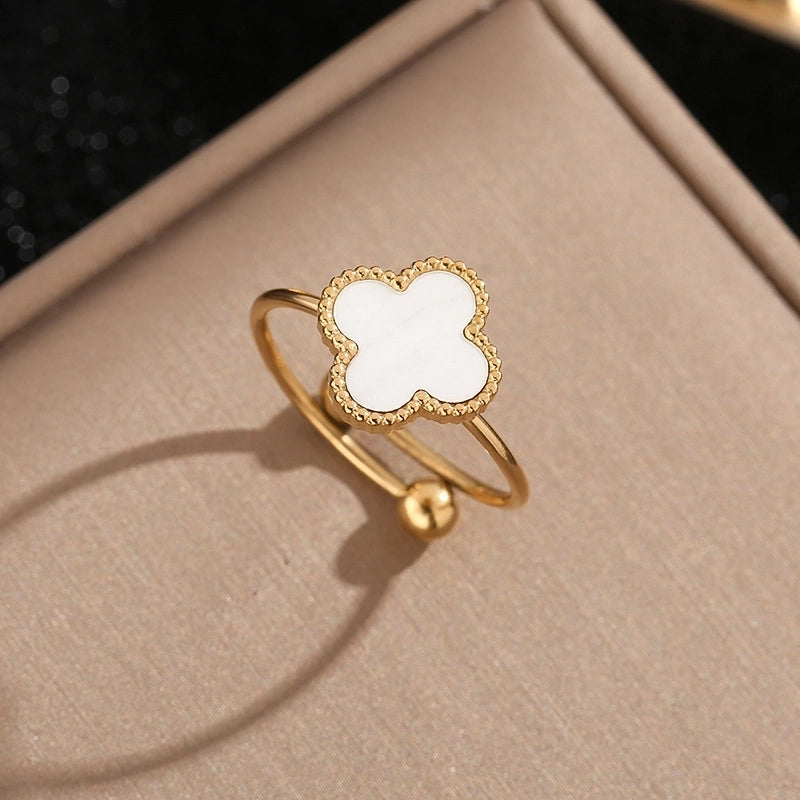 Titanium Steel Vacuum Electroplating Style Double Layer Simple Bracelet Adjustable Ring All-Matching Women\'s Jewelry