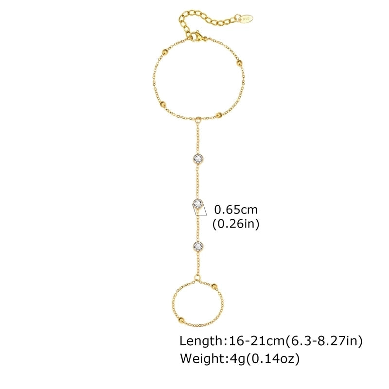 IG Style Round Heart Shape 201 Stainless Steel 18K Gold Plated Artificial Pearls Zircon Cable Chain Bracelets In Bulk