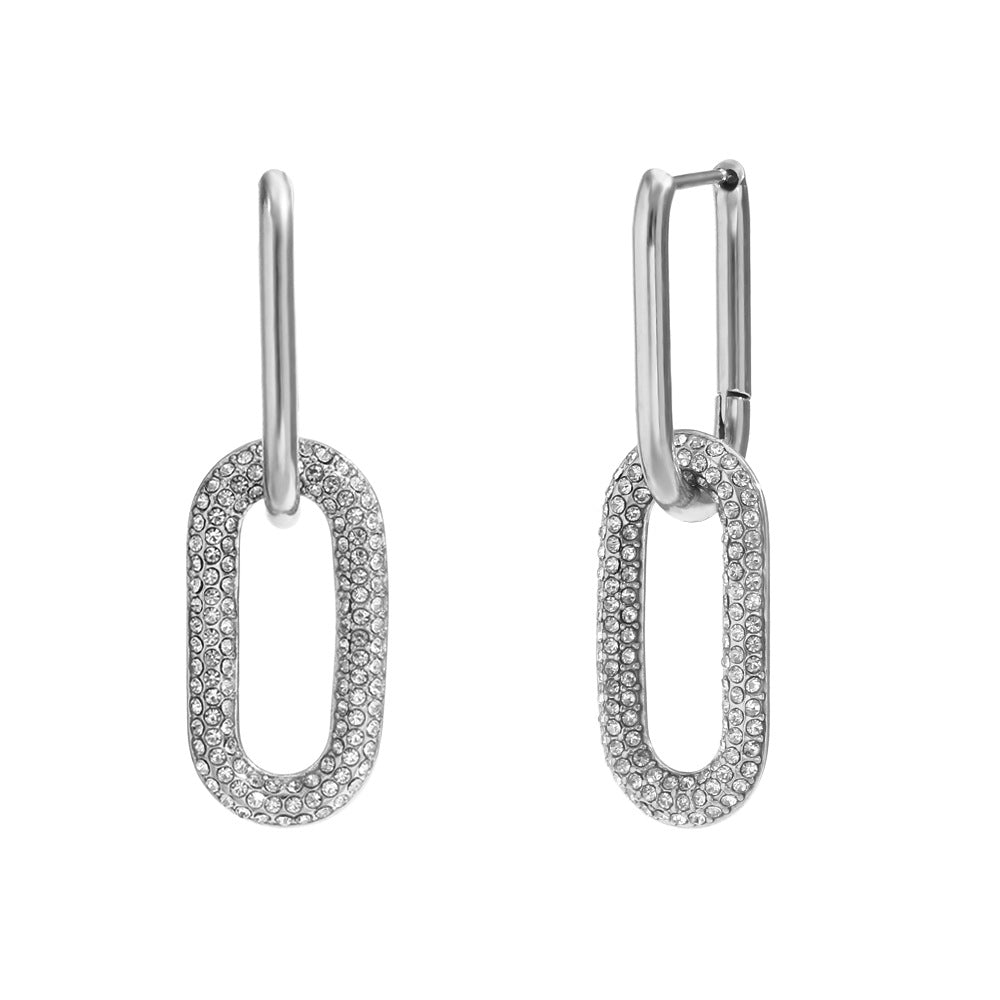 Fashion Circle Geometric Stainless Steel Electroplating Earrings
