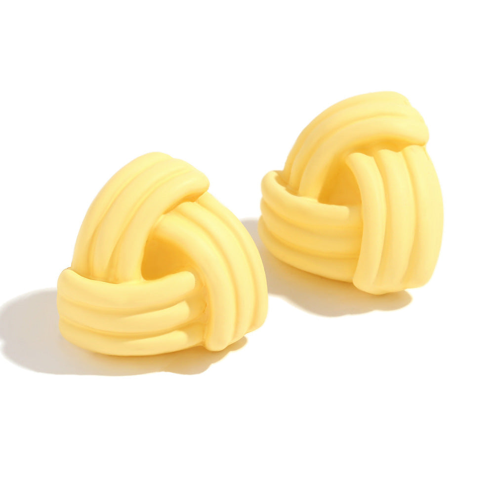 Fashion Triangle Geometric Stainless Steel Electroplating Stud Earrings