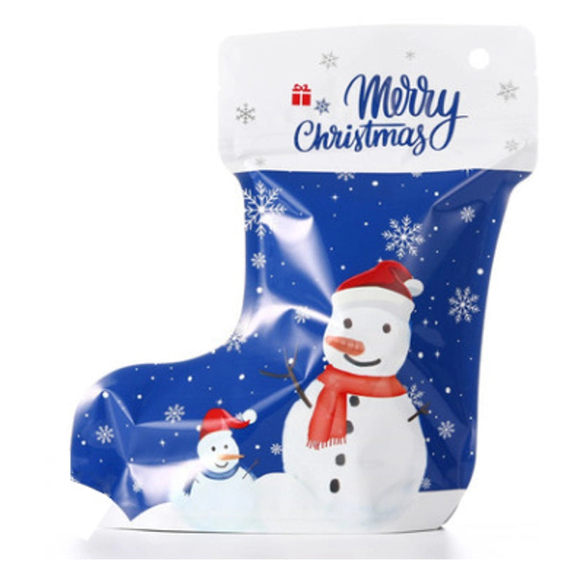 Christmas Socks Stand-up Bag Boots Stand-up Plastic Bag Jewelry Self-sealing Bag Christmas Gift Packaging Bag Spot