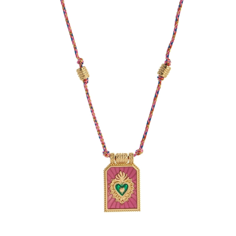 Copper Gold Plated Enamel Tarot Pendant Necklace