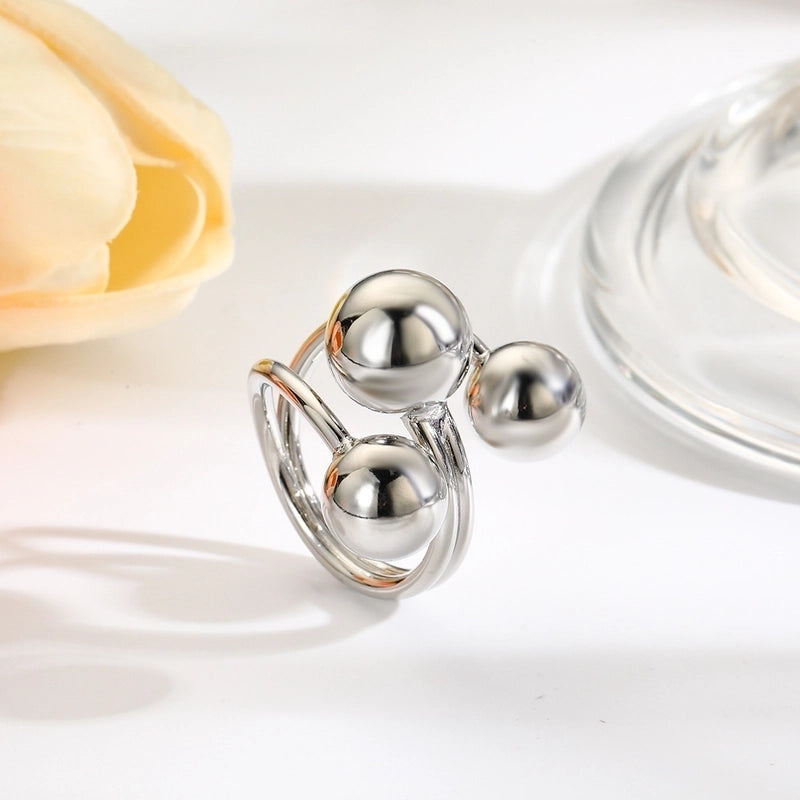 Minimalist Classic Style Solid Color Copper Plating Gold Plated Rings