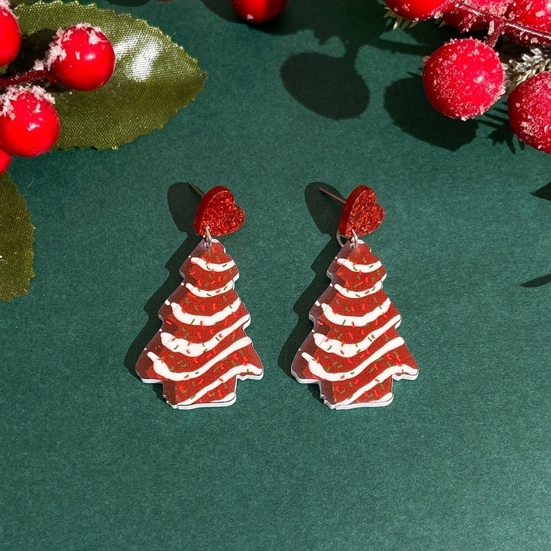 1 Pair Casual Minimalist Cactus Christmas Tree Arylic Drop Earrings
