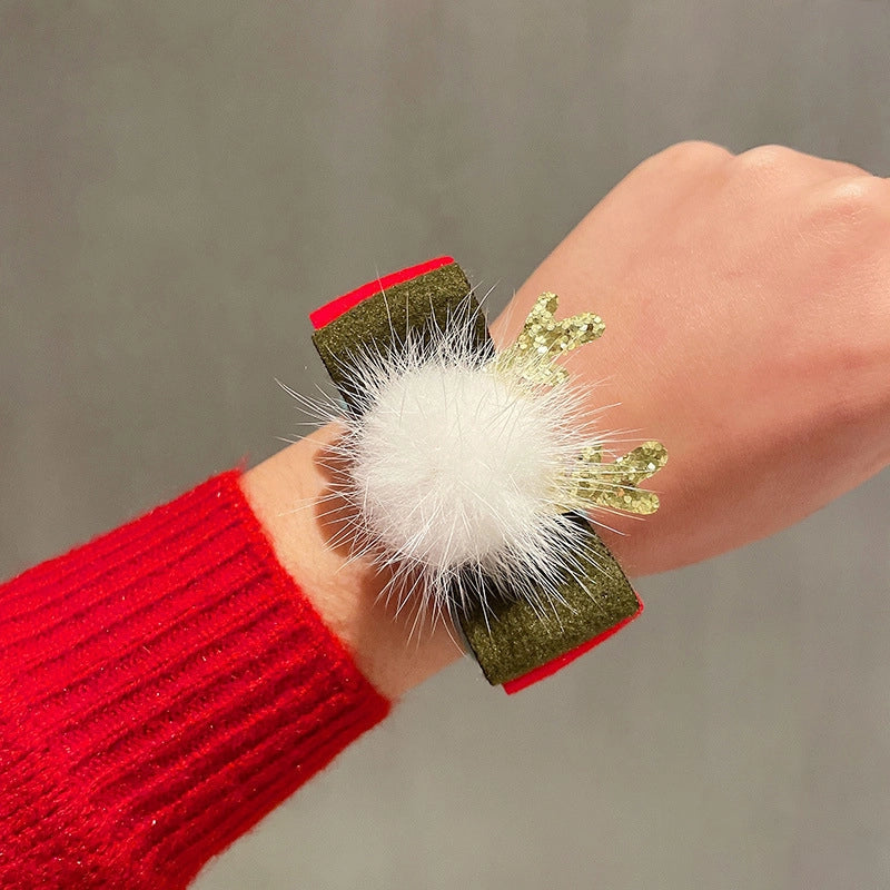 Christmas Cute Santa Claus Elk Alloy Fleece Cloth Tape Holiday Family Gathering Party Party Accessories