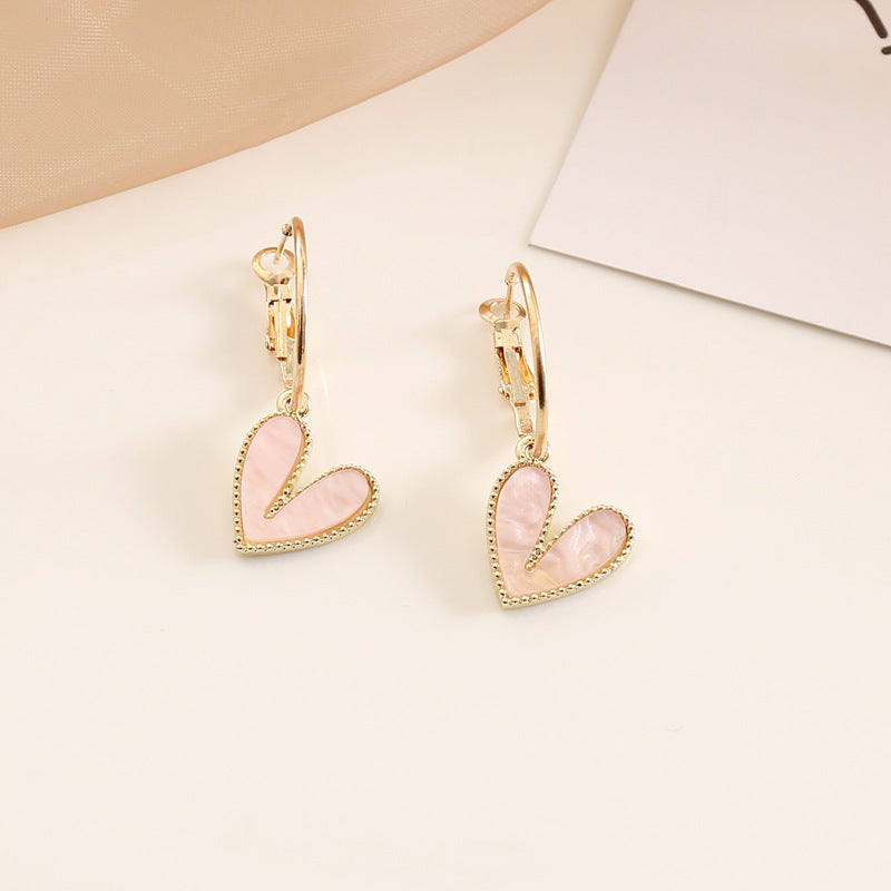 Women Heart Alloy Electroplating Stud Earrings