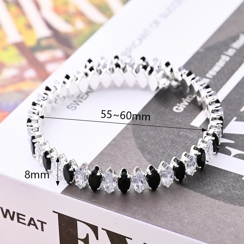 Copper White Gold Plated Gold Plated Multicolor Zircon Bangle