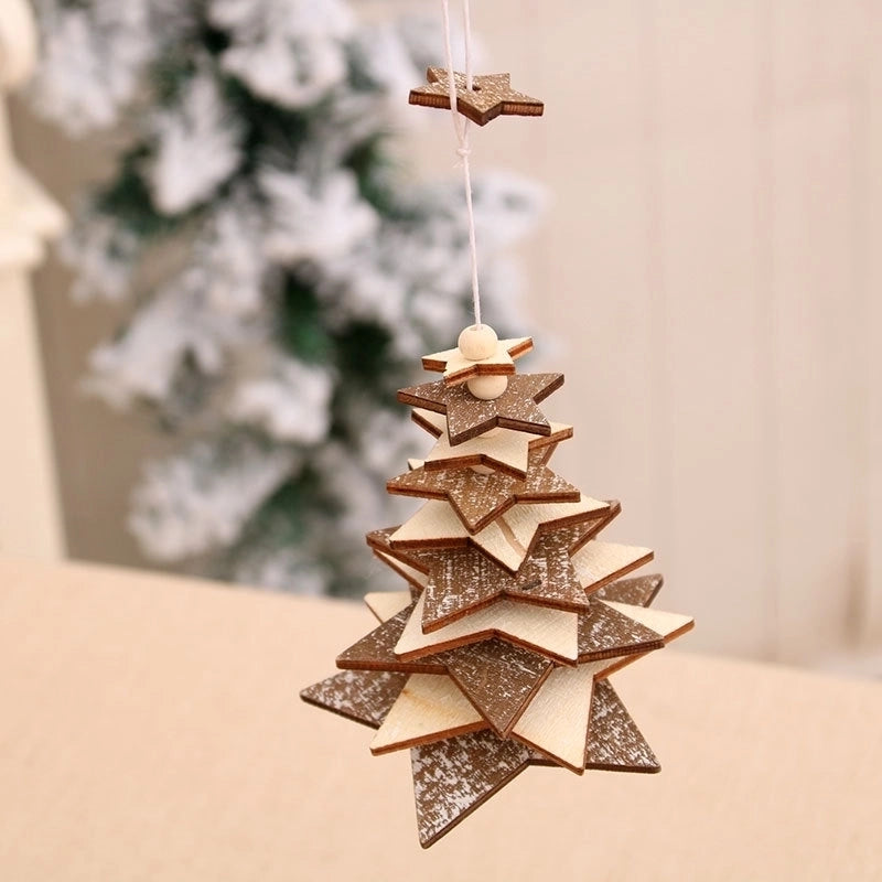 Christmas Decorations Wooden Bells Pendant