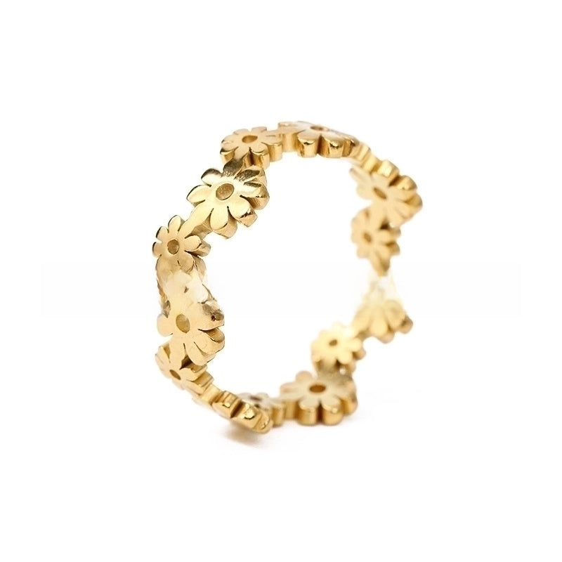 Pastoral Flower Stainless Steel Polishing Rings